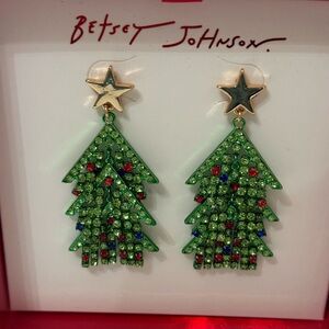 🎄Betsey Johnson Christmas Tree Drop Earrings